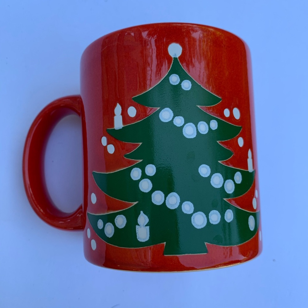 Waechtersbach Red White Christmas Tree Coffee Tea Ceramic Mug 12 oz